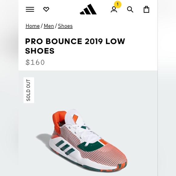 NWT Adidas USF Miami Hurricanes Basketball Pro Bounce 2019 Low Tops Size 12 Mens - Picture 14 of 16